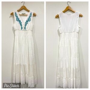 White sleeveless summer dress